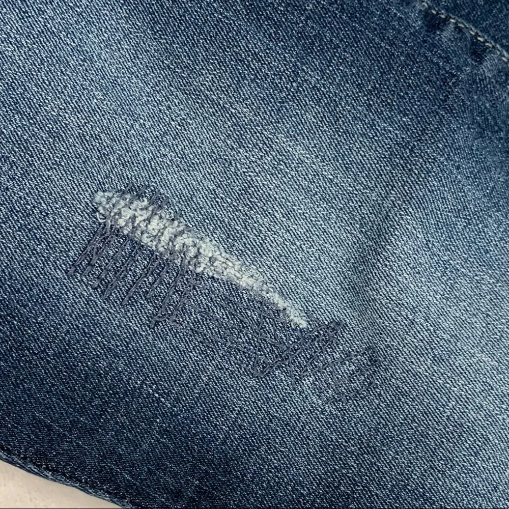 Justice Jeans Cuffed Capri Distressed Stitching Size 14 Slim